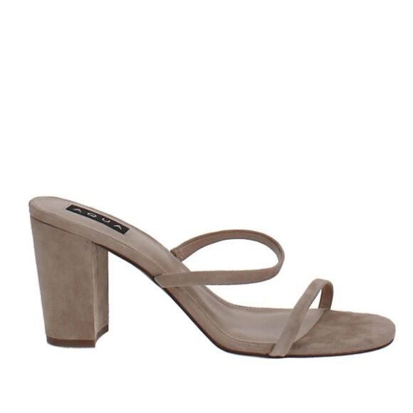 Aqua Adele Open-Toe Block High-Heel Nude Sandals Size 6.5 - Picture 3 of 11